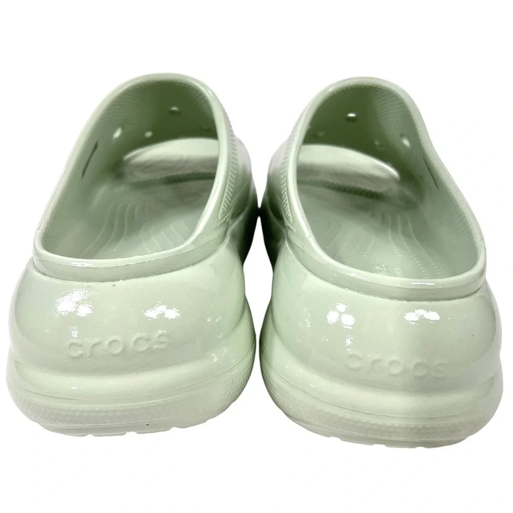 Crocs Crush Platform‎ Slides Sandals High Shine Light Green W11/M9 Chunky Shoes